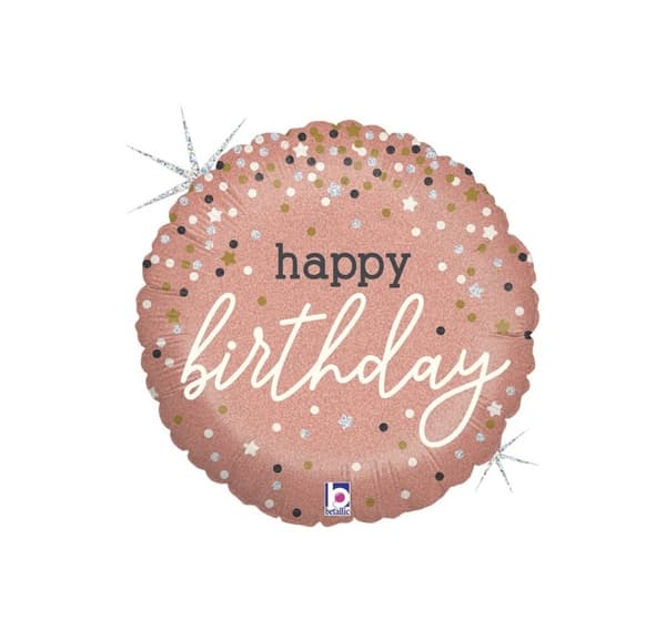 Rose guld konfetti Bday ballon