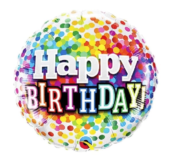 BDay Rainbow Confetti Ballon