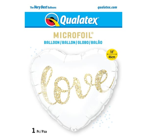 Elsker Glitter guld ballon