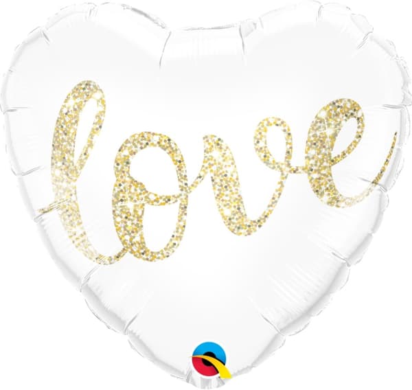 Elsker Glitter guld ballon