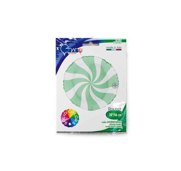 Candy Swirl valkoinen-vihreä ilmapallo
