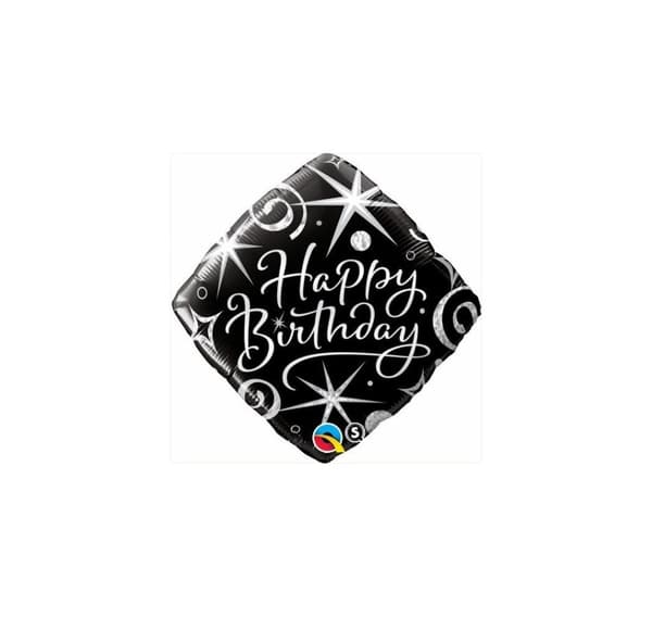 BDay Elegant Sparkles & Swirls Balloon