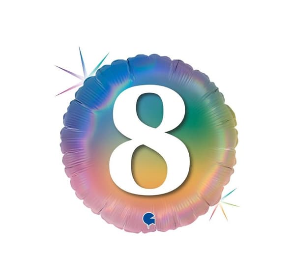 Glad "8" färgglad regnbågeballong