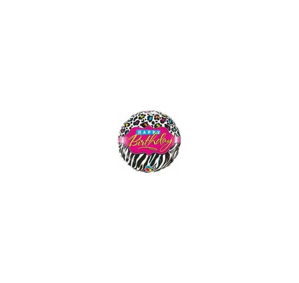 18' Q-ballon BDay Leopard Zebra-mønstre