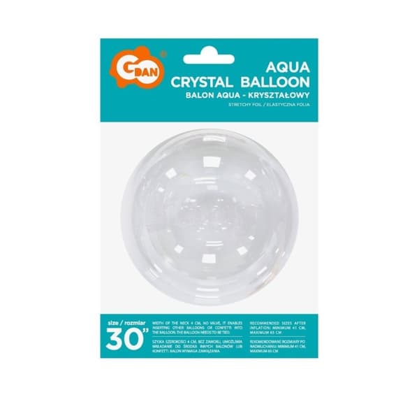 30' bobler ballon (Aqua-crystal)