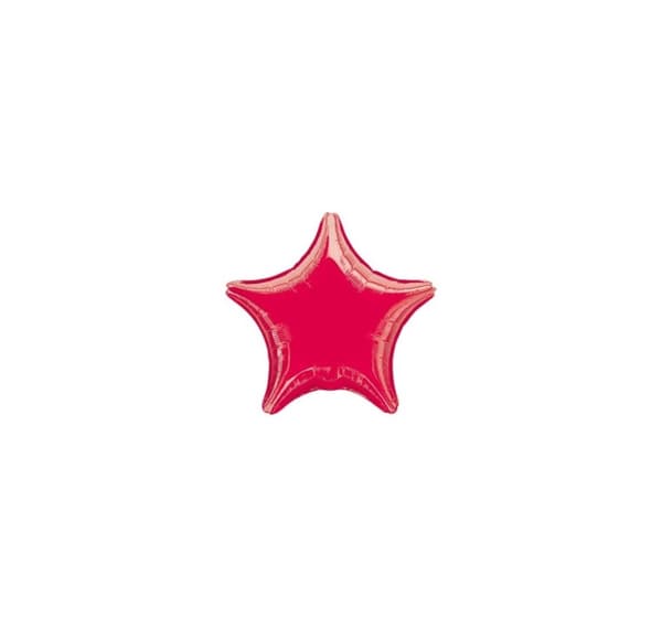 Stjerne metallisk rød ballon