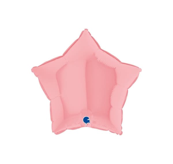 Stjerne mat pink ballon