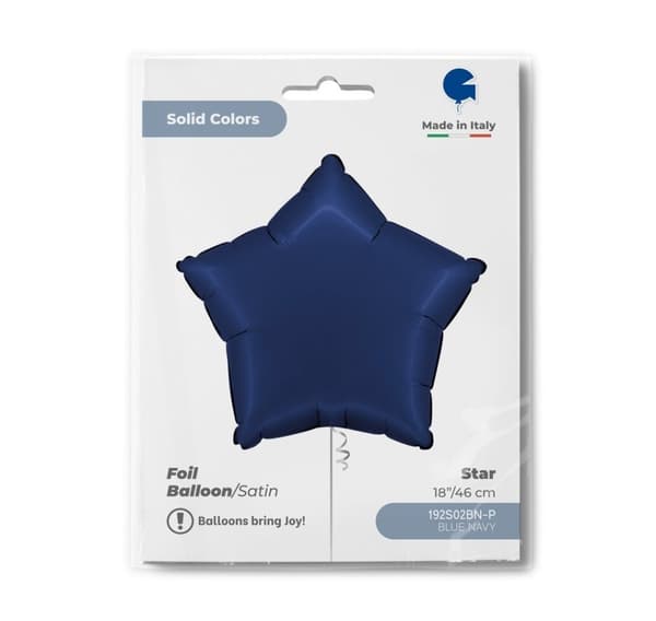 Star Satin Blue Navy Balloon