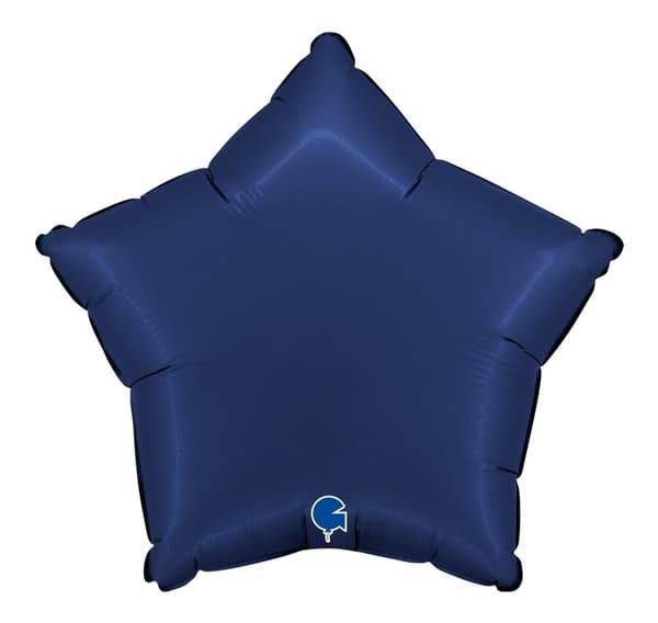 Stjerne satinblå marineblå ballon