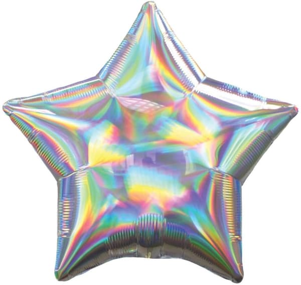 Stjerne holografisk sølvballon