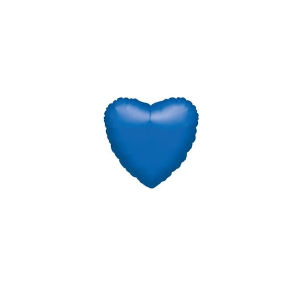 Metallisk blå hjerteballon