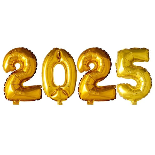 Sifferballong 2025 Guld Nummerballonger  – Stora Glansiga Folieballonger för Fest och Födelsedag