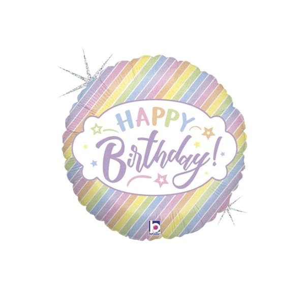 18' ilmapallo GR Pastel Syntymäpäivä