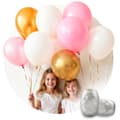 Miniatyrbillede 4 af 5: Helium cylinder 0,20 m3 med balloner og bånd Ricokids