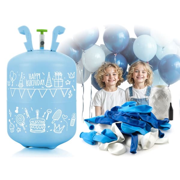 Helium cylinder 0,20 m3 med balloner og bånd Ricokids