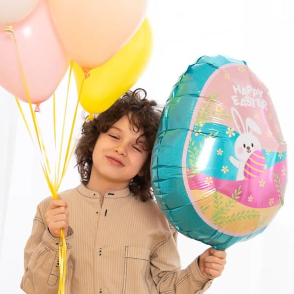 Glad Påsk Ballong Dekoration - Färgglada Påskpynt för Hemmet och Festen