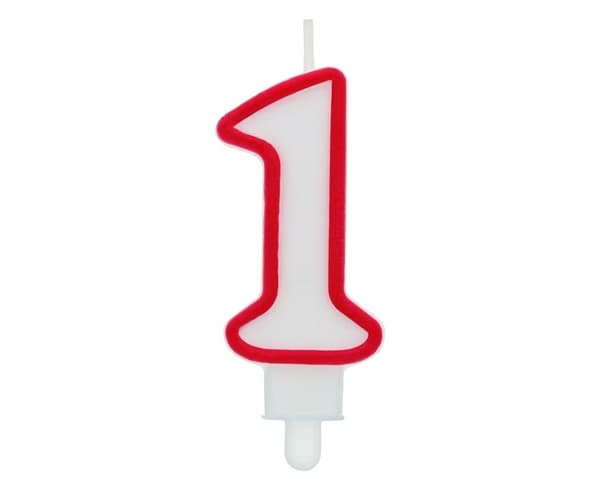 Fødselsdagslys 7cm nummer ""1"" Penword