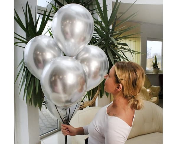 B&C Balloner Platin Sølv 5 stk 12"" Godan