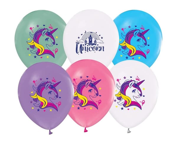 Unicorn balloner 12"" 5 stk Godan