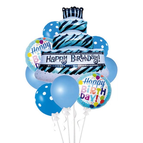 Ballongset Födelsedag Tårta | 9 Ballonger Blå