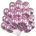 Pikkukuva 1 / 2: 100 kpl metallinhohtoisia lateksipalloja, pinkki, ISOT, 30 cm, kromi, syntymäpäivä