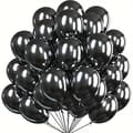 Pikkukuva 1 / 2: 100 kpl metallinhohtoisia lateksipalloja, mustia, ISOJA, 30 cm, kromia, syntymäpäivä