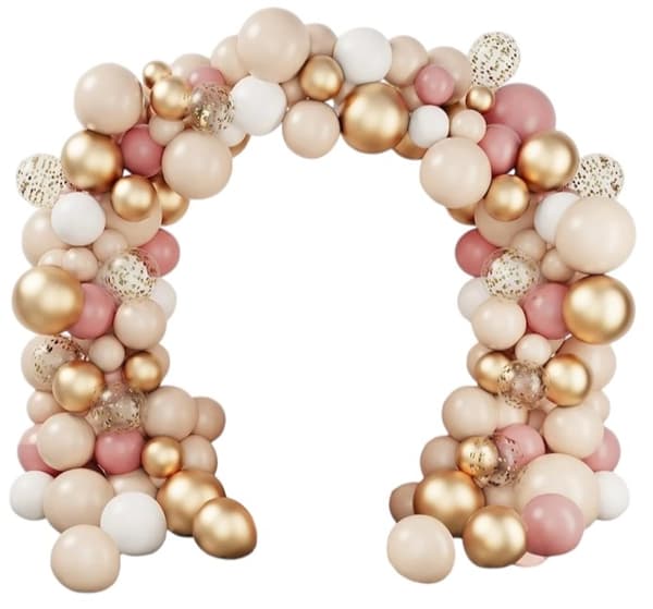 Roséguld ballonggirlang set med 102 ballonger tejp