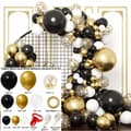 Miniatyrbillede 3 af 4: Ballongirlande guld sort og hvid sæt med 144 balloner tape