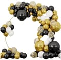 Miniatyrbillede 1 af 4: Ballongirlande guld sort og hvid sæt med 144 balloner tape