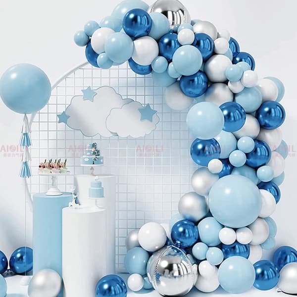 Ballongirlande blå og hvid sæt 101 stk. ballonbånd