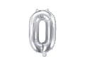 Miniatyrbild 1 av 2: Folieballong nummer ""0"" silver 35 cm