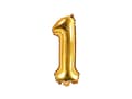 Miniatyrbild 1 av 2: Folieballong nummer "1" guld 35 cm