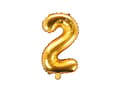 Miniatyrbild 1 av 2: Folieballong nummer "2" guld 35 cm