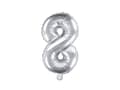 Miniatyrbild 1 av 2: Folieballong nummer "8" silver 35 cm