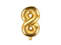 Miniatyrbild 1 av 2: Folieballong nummer "8" guld 35 cm