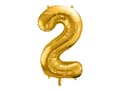Miniatyrbild 1 av 2: Folieballong nummer ""2"" guld 86 cm