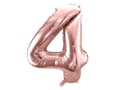 Miniatyrbillede 1 af 2: Folieballon nummer "4" rosaguld 86 cm
