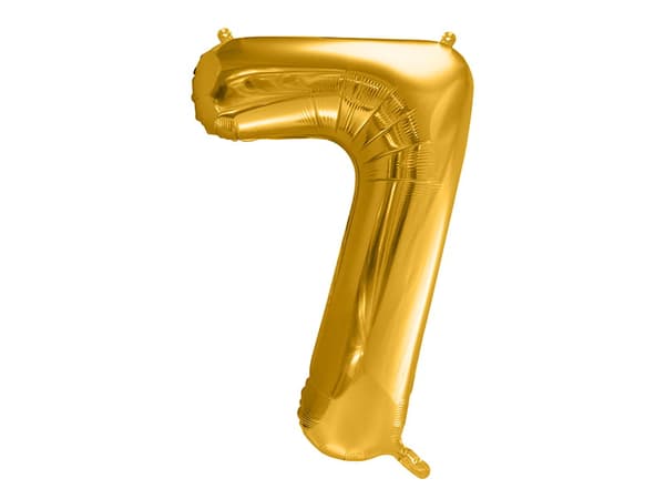 Folieballong nummer "7" guld 86 cm