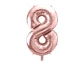 Miniatyrbillede 1 af 2: Folieballon nummer "8" rosaguld 86 cm