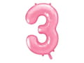 Miniatyrbild 1 av 2: Folieballong nummer "3" rosa 86 cm