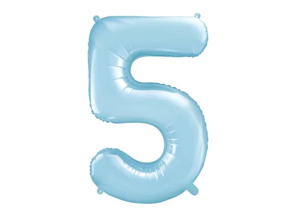 Folioilmapallo numero "5" sininen 86 cm