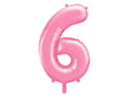 Miniatyrbild 1 av 2: Folieballong nummer "6" rosa 86 cm