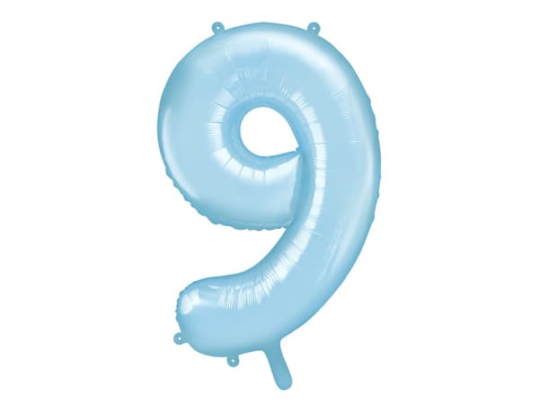 Folieballong nummer "9" blå 86 cm