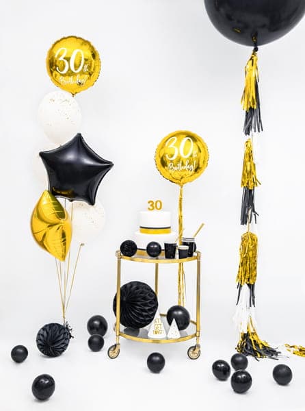 30-årsdagsfolieballong guld 45cm