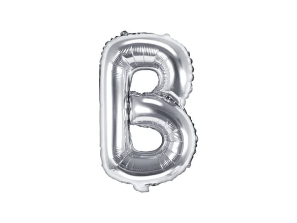 Folieballong bokstaven ""B"" silver 35 cm