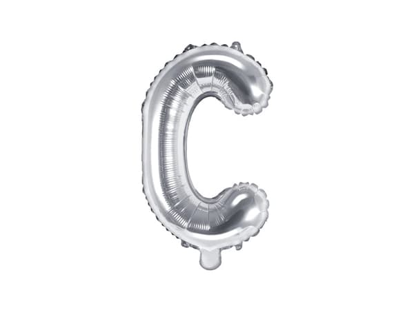 Folieballong bokstaven ""C"" silver 35 cm