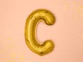 Miniatyrbillede 2 af 2: Folieballon bogstav "C" guld 35 cm