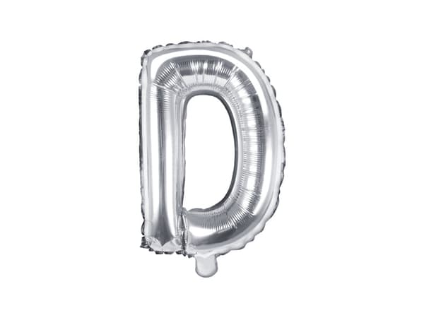 Folieballong bokstaven ""D"" silver 35 cm