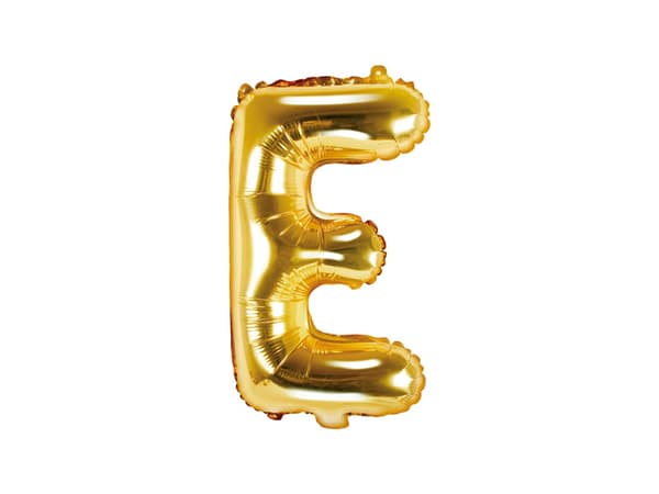 Folieballong bokstaven ""E"" guld 35 cm