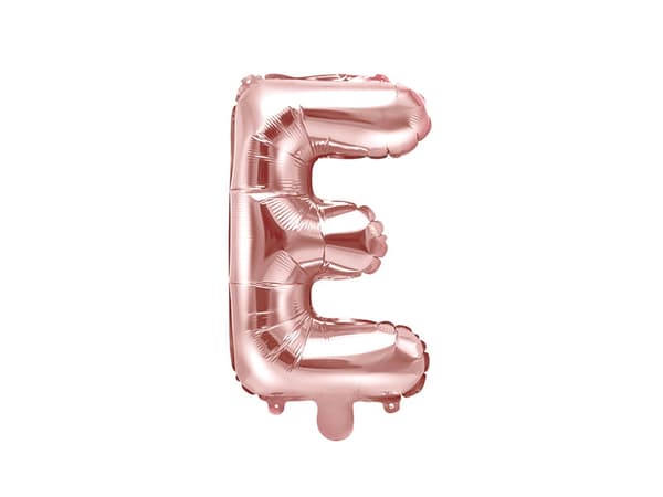 Folieballong bokstaven ""E"" roséguld 35 cm